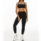 Thin straps Sports Bra + High-waisted leggings 2-Piece Set