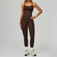 Seamless thin straps tank top + High-waisted leggings 2-Piece Set