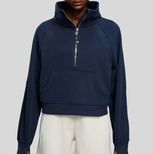 Wholesale Half-Zip Stand Collar Fleece Sweatshirt | Wonderxfans bulk activewear