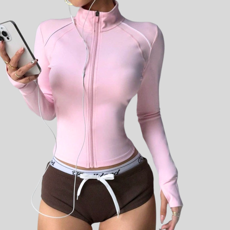 Contrast Color Athletic Slim-Fit Sport Jacket