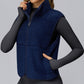 Stand collar plus velvet sleeveless zipper sports vest