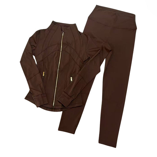 Wholesale Gold zipper Slimming nude running | Wonderxfans bulk activewear