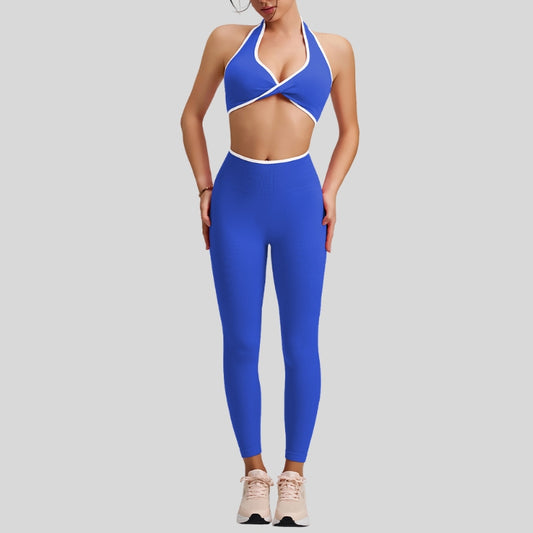 Wholesale Color-Block Twist Front Bra + | Wonderxfans bulk activewear