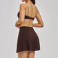 Naked and beautiful back bra+anti glass two-piece tennis skirt 2-piece set