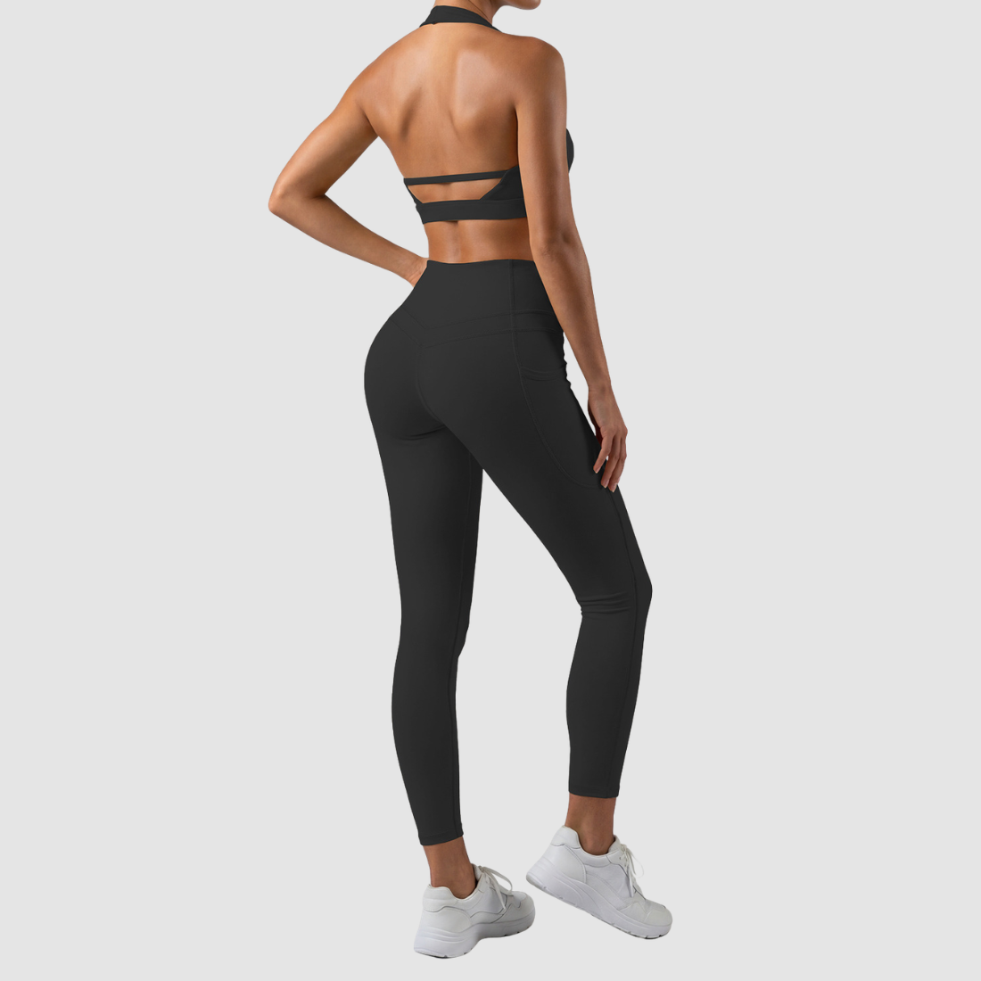 Wholesale Women's Halter Tank & 7/8 Leggings Yoga Set – Quick-Dry High-Stretch