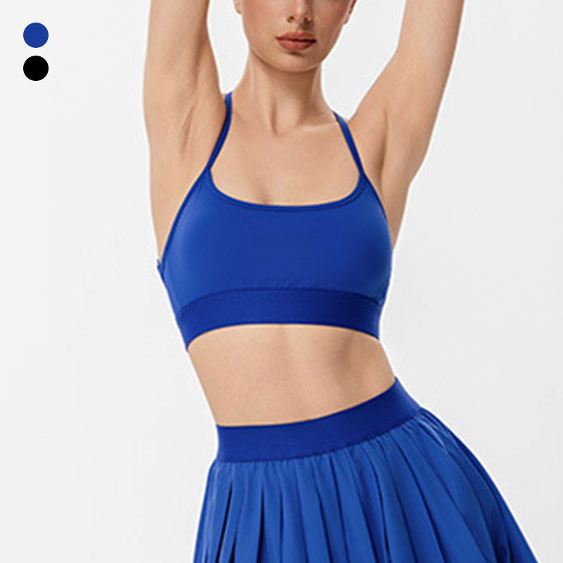 Reggiseno sportivo a traversa e cinghie sottili