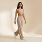 Wholesale Women's Brushed Fabric Sports Bra and Wide-Leg Pants Set