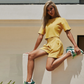 Wholesale Women's Casual Short Sleeve Top & Loose Shorts Athletic Set