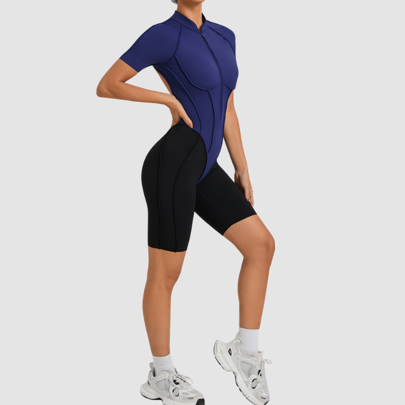 Wholesale Color blocked short sleeve backless | Wonderxfans bulk activewear