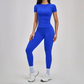 Wholesale Round Neck Short Sleeve Tank Top+High Waist Legging 2-piece Set