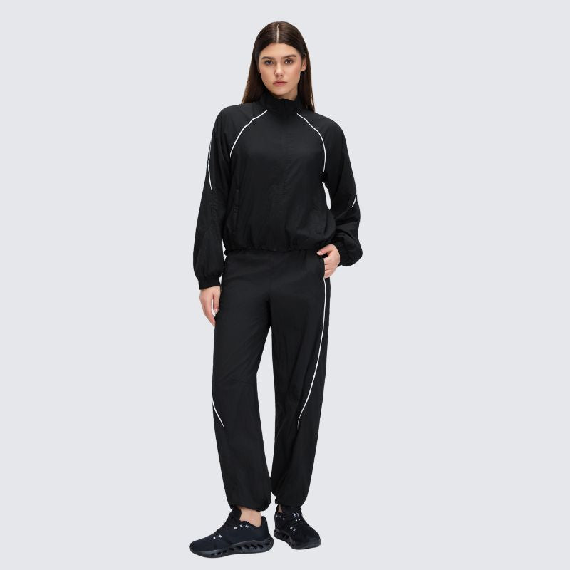 Wholesale outdoor color-block jacket + breathable pants