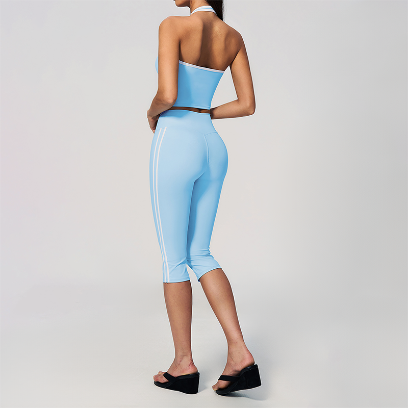 Wholesale Women's Cream-Feel Fleece Sleeveless Vest & High waisted cropped pants Set