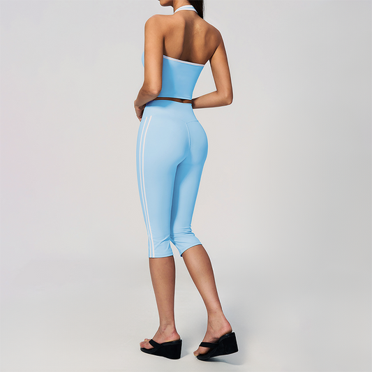 Wholesale Women's Cream-Feel Fleece Sleeveless Vest & High waisted cropped pants Set