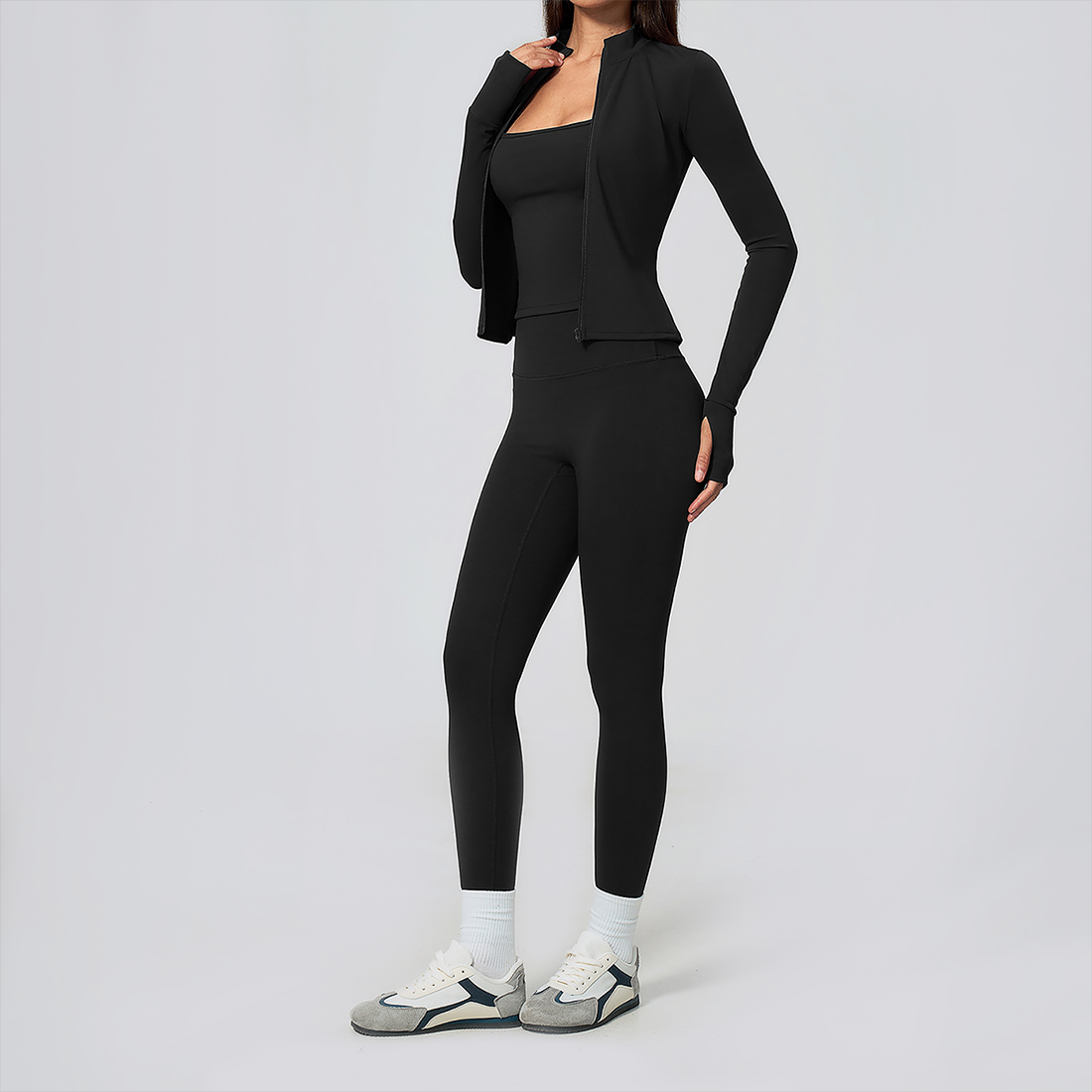 Wholesale 3-Piece Yoga Set – Cardigan & Bra & Leggings Fitness Outfit
