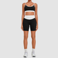 Wholesale Women’s Contrast Strap Sports Bra & High-Waist Biker Shorts Yoga Set