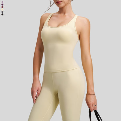 Cross-back strap tank top