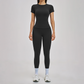 Wholesale Round Neck Short Sleeve Tank Top+High Waist Legging 2-piece Set