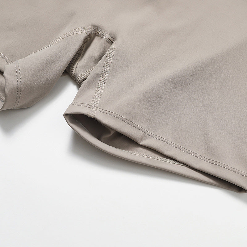 Halter-neck open-back sports bra + high-waisted shorts 2-piece set