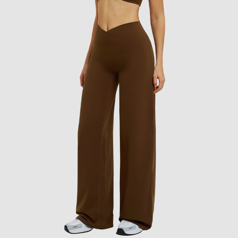 Wholesale high-waisted cross-waist wide-leg pants