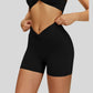 Pleated waistband sport shorts