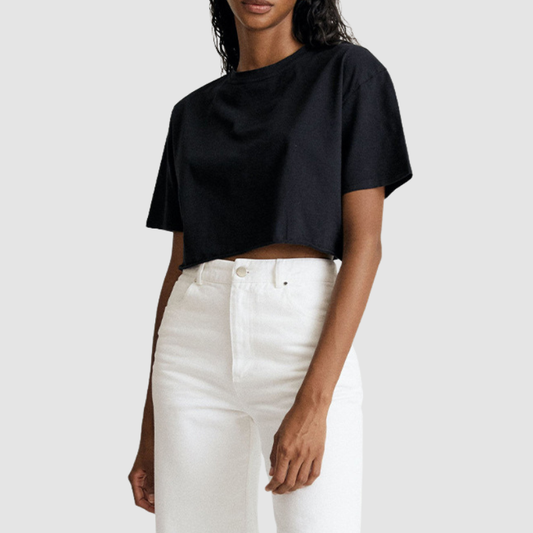Wholesale Cropped Slim Fit Round Neck | Wonderxfans bulk activewear