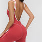 Women's Color-Blocked Backless Sleeveless Jumpsuit