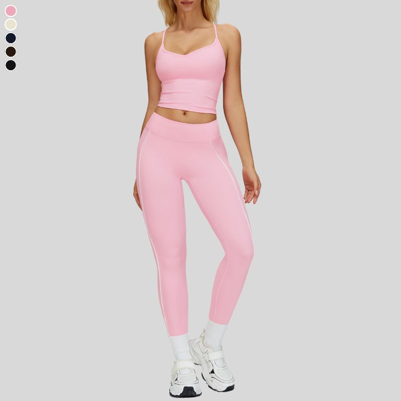 Beautiful Back Slimming Tank top+High-waisted contrasting color leggings