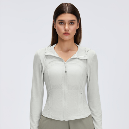 Wholesale mesh hooded yoga jacket