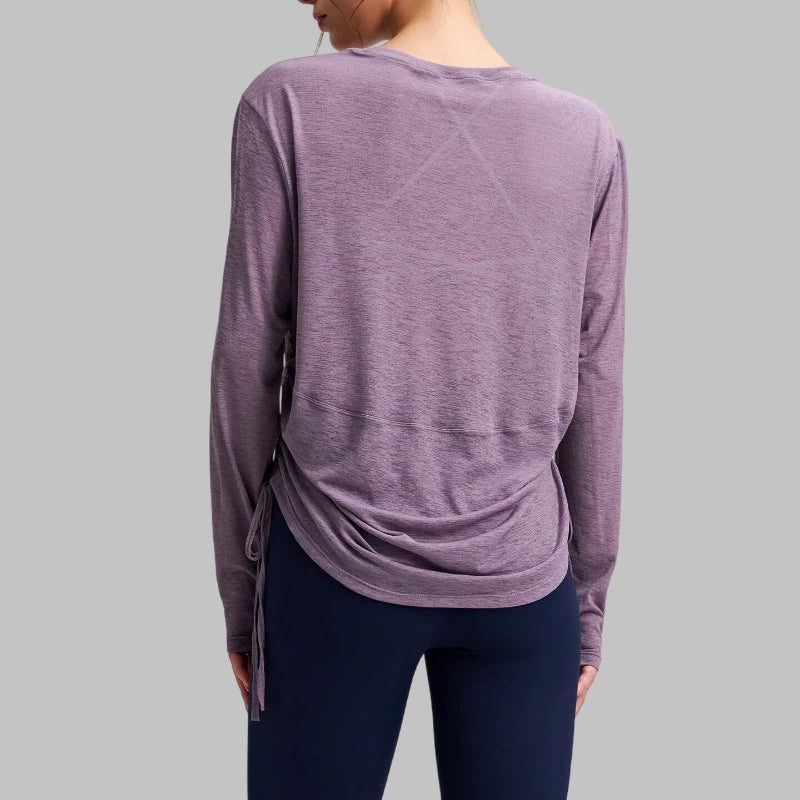 Round neck yoga long-sleeved cover-up