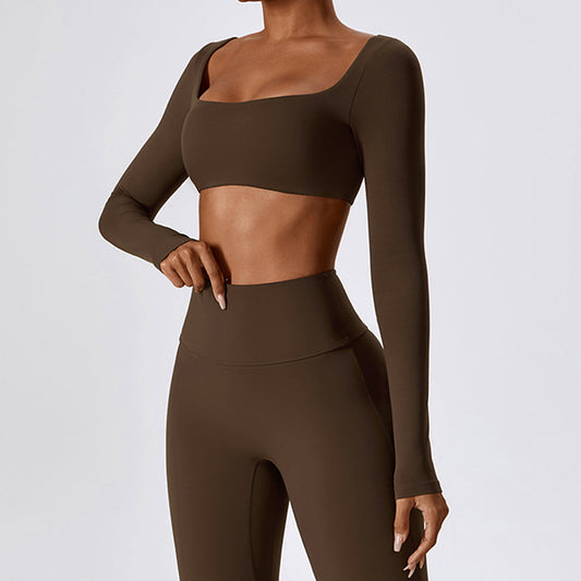 Wholesale Long sleeves square collar cropped | Wonderxfans bulk activewear