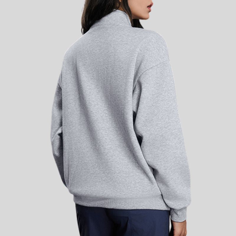 Half-Zip Stand Collar Fleece Sweatshirt