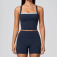 Wholesale Wholesale Naked-Feel Yoga Set – Cross Back Vest+Quick-Dry Fitness Shorts
