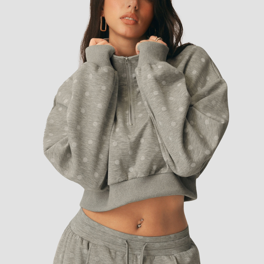 Wholesale Women's Half-Zip Pullover Sports Sweatshirt Hoodie Jacket