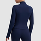 Slim-fit stand-up zip-up jacket