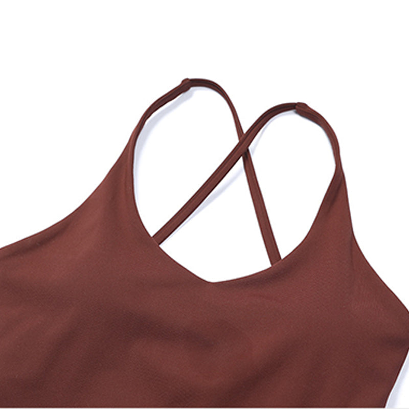 Cross-Back Sport Bra with Removable Pads