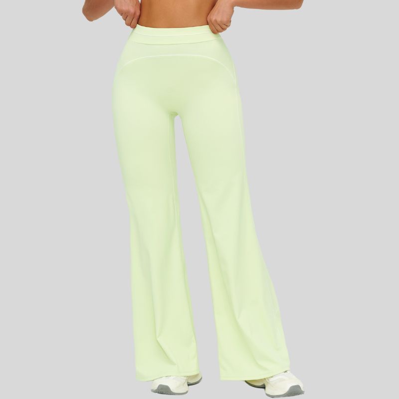 High-waisted contrasting loose wide-leg pants