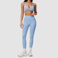 Wholesale Women's Seamless Sports Bra and Leggings Set – Open-Back Yoga Set
