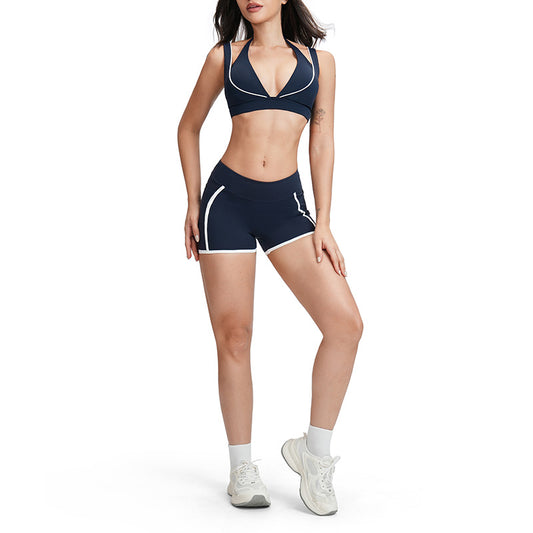 Wholesale Contrasting color open-back bra + | Wonderxfans bulk activewear