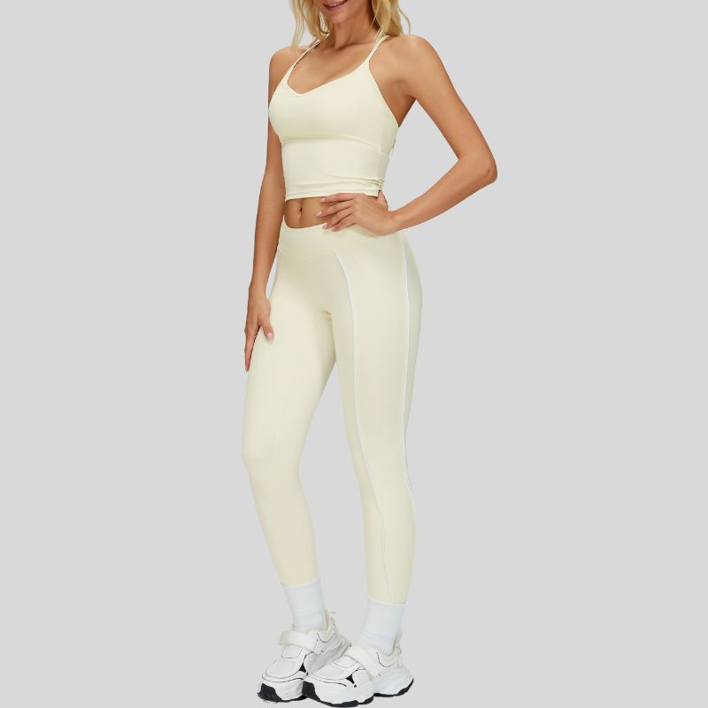 Beautiful Back Slimming Tank top+High-waisted contrasting color leggings
