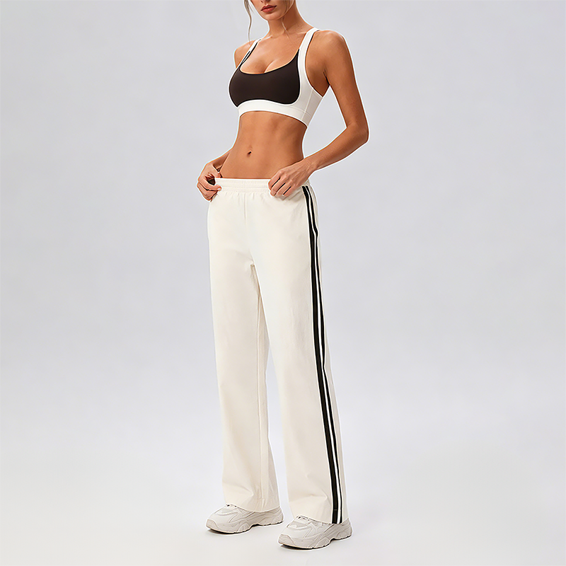 Wholesale Contrasting bra with removable pads+High-waisted pants set (Pre-sale)
