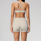 Wholesale Women's Sports Bra and Shorts Set – Creamy Brushed Fabric Fitness Set