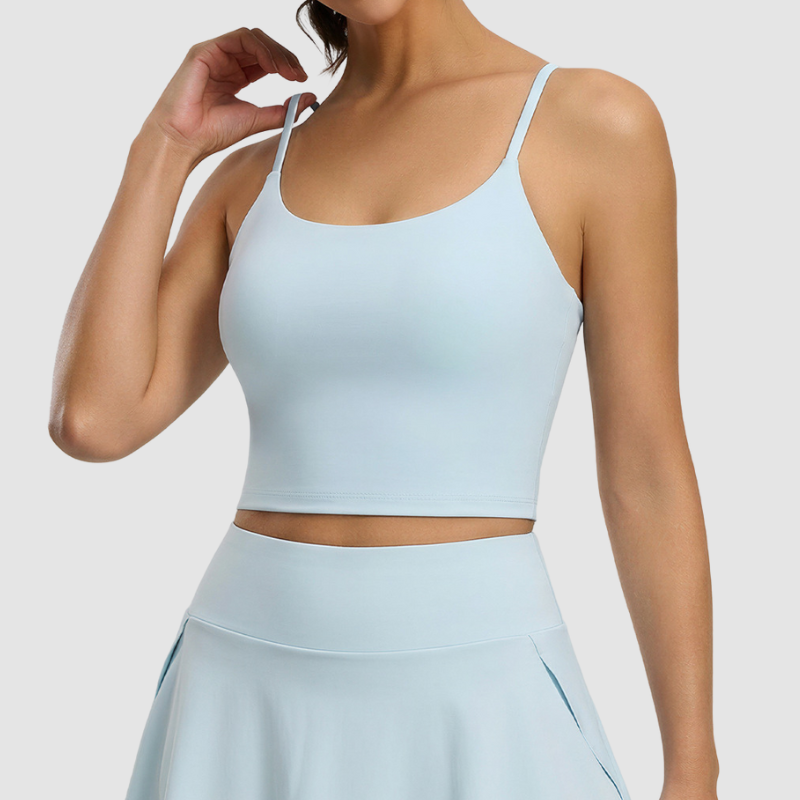 Wholesale spaghetti straps tank top with chest pads