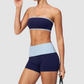 Wholesale Bandeau Contrast Color Yoga Set – Hip Lifting Fitness Outfit
