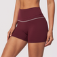 Wholesale Women's Brushed Yoga Shorts – Colorblock Tummy Control Butt Lift