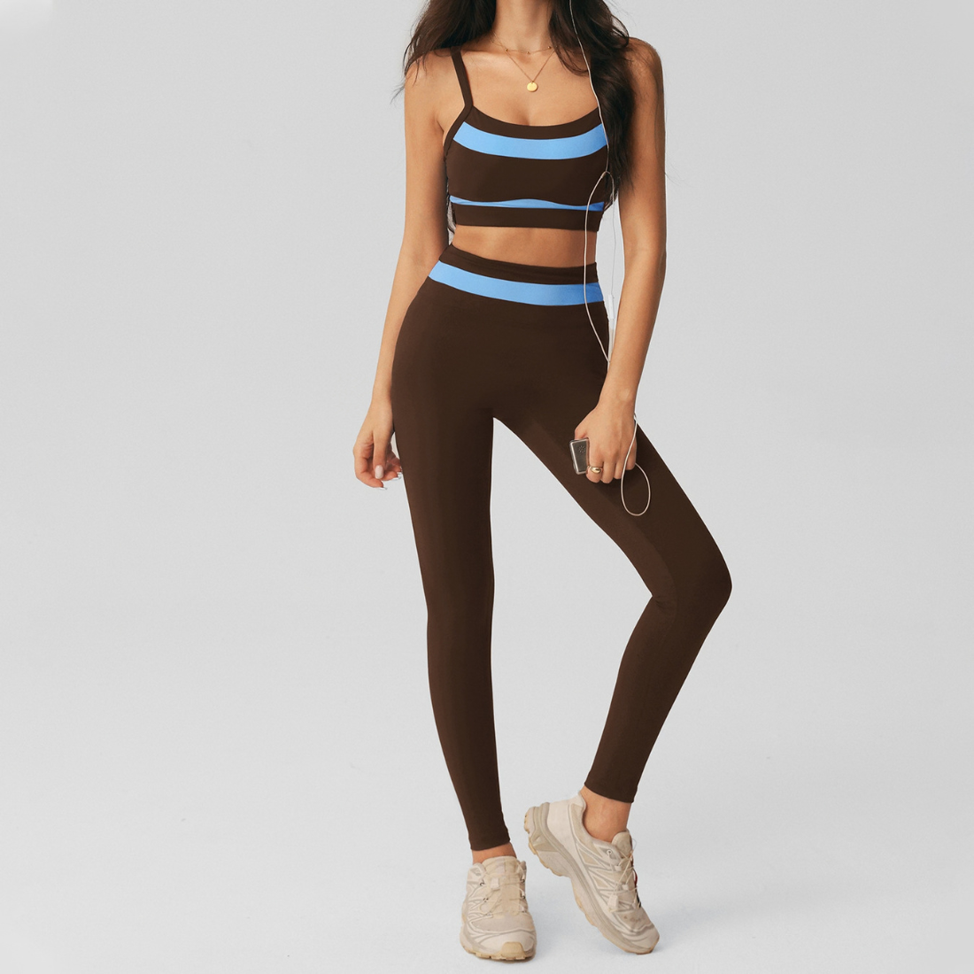 Wholesale Women's Padded Cami Bra +Hip-lift Cropped Pants Yoga Set