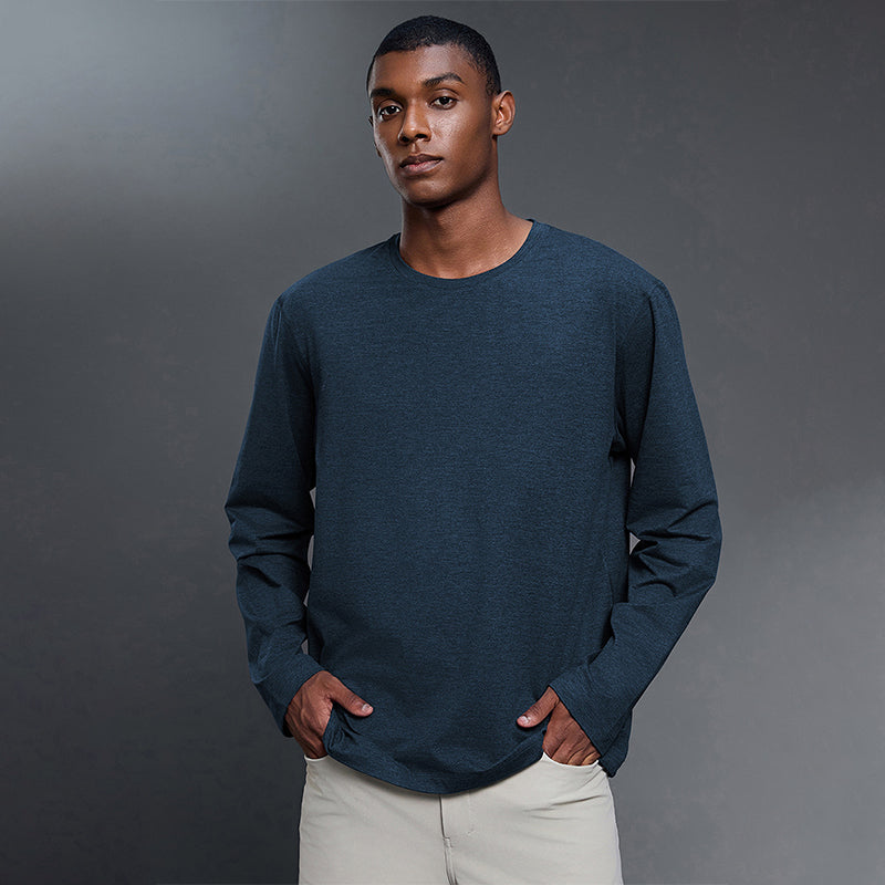 Men's Basic Round Neck Long Sleeve Shirt