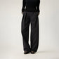 Pleated curved knife high-waisted dress pants