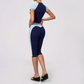 Wholesale Women's Colorblock Bare-Feel Yoga Set Short Sleeve Top & Capri Pants