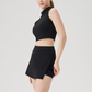 Wholesale Women's Short Sleeve Yoga Top & Tennis Skirt Set – Quick-Dry Sporty Two-Piece