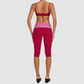 Wholesale Women's Faux-layered Bra Bra+Fold-over Waistband Shorts 2-Piece Set